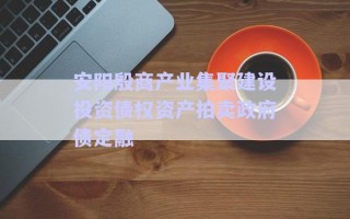 安陽(yáng)殷商產(chǎn)業(yè)集聚建設(shè)投資債權(quán)資產(chǎn)拍賣政府債定融